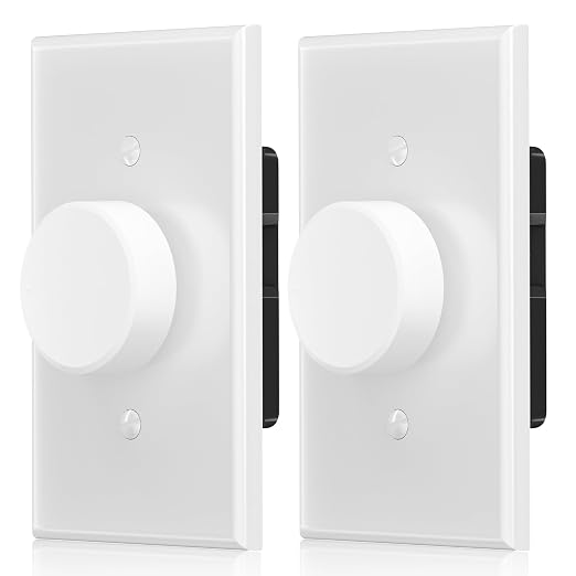 AIDA Digital Light Toggle Dimmer Switch for Dimmable LED, CFL & Incandescent Bulbs, Single Pole/3-Way, Screwless Wall Plate Included, UL Listed, No Neutral Wire, 2 Pack