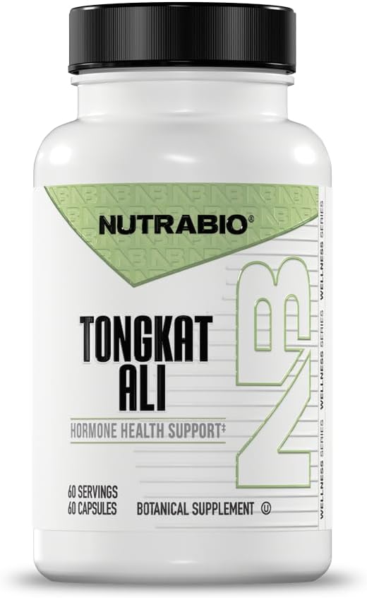 NutraBio Tongkat Ali Longjack 100 Complément - Soutien Naturel pour la Masse Musculaire, la Force, la Performance - Longjack Tongkat Ali pour Hommes - 200mg par Gélule, 60 Portions