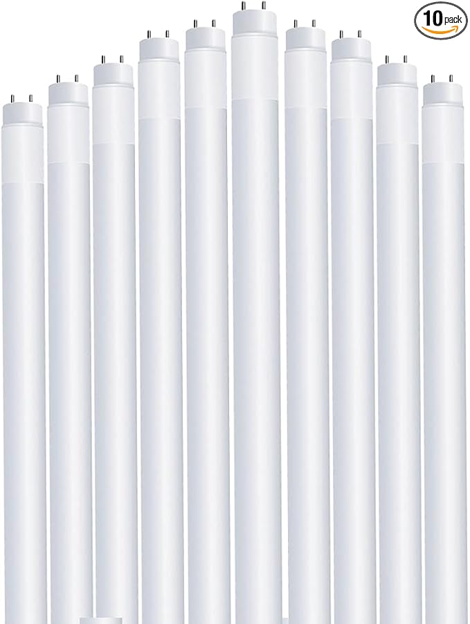 Feit Electric 4 Ft. 40W Equivalent (20W), Daylight 5000K, T12 Direct Replacement Linear LED Tube Light Bulb, T1248/850/LEDG2/2/5, 10 Count