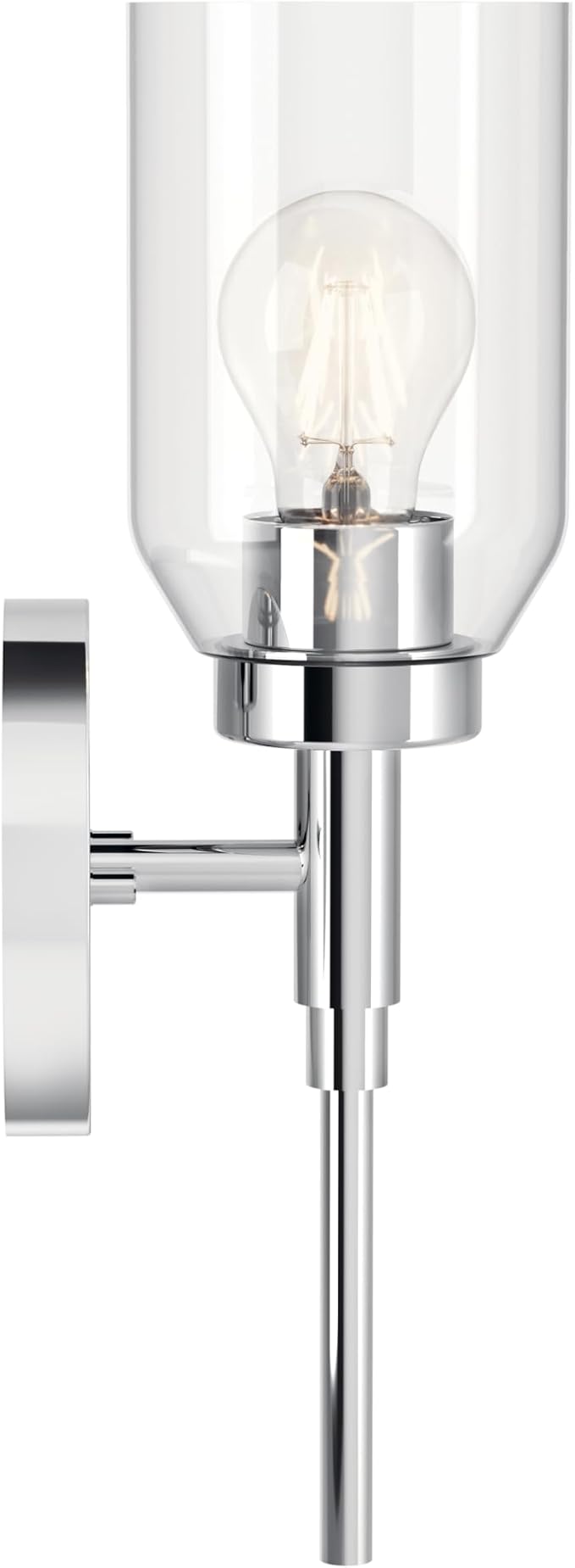 Kichler Madden 1-Light Wall Sconce Bathroom Light Fixture with Clear Glass in Chrome, Modern Bathroom Vanity Light for Bathroom or Hallway (14.75" x 5" x 5.25"), 55183CH