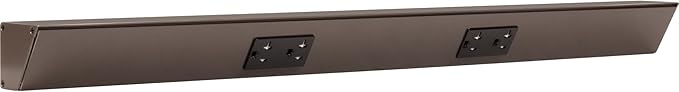 Task Lighting TR Series Angle Power Strip, 30 inch, 2 Dual Receptacles, Bronze