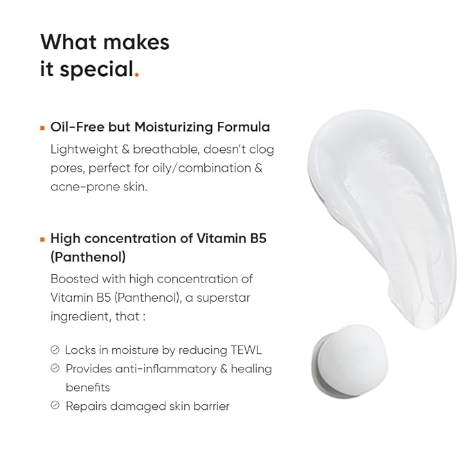 Minimalist Vitamin B5 10% Face Moisturizer for Oily & Acne Prone Skin | Oil Free Fast Absorbing Lightweight Gel | For Women & Men | 1.7 Oz / 50 gm