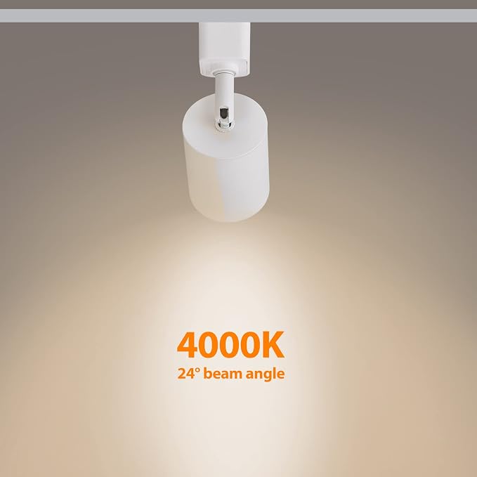 VANoopee 12-Pack 10W Dimmable LED Track Lighting Heads H Type Track Light Replacement Fixtures Bright 4000K Neutral White Ceiling Spotlight for Accent Task Art, Flicker Free CRI90+ 24° 800lm White