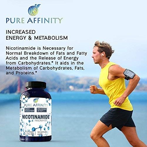 200 capsules ! B3 Nicotinamide 500 mg de niacine efficace sans rougeur. Stimulant énergétique, régénérateur cellulaire, soutient le déclin cognitif, anti-âge et aide à décomposer les glucides et les graisses (200 unités)