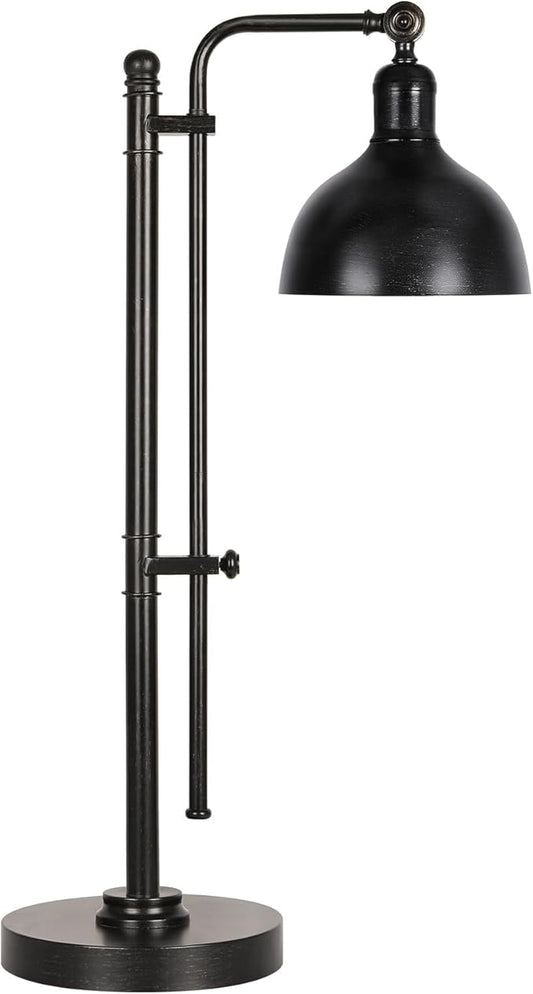 PARTPHONER Industrial Adjustable Desk Lamp for Home Office, Farmhouse Table lamp 29''-38'', Rustic Metal Task Desk Lamp in Aged Bronze Finish, Vintage Reading Lamp for Study Room，Black