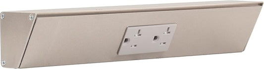 Task Lighting TR Series Angle Power Strip,12 inch, 1 Dual Receptacle, Satin Nickel
