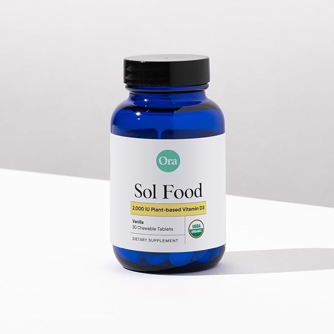 Vitamine D3 Ora Organic 2000 UI – Vitamine D végétalienne à croquer à base de lichen pour la santé des os, le soutien immunitaire et l'humeur | Absorption maximale – 1 mois d'approvisionnement, 30 comprimés à croquer végétaliens à la vanille (lot de 2)