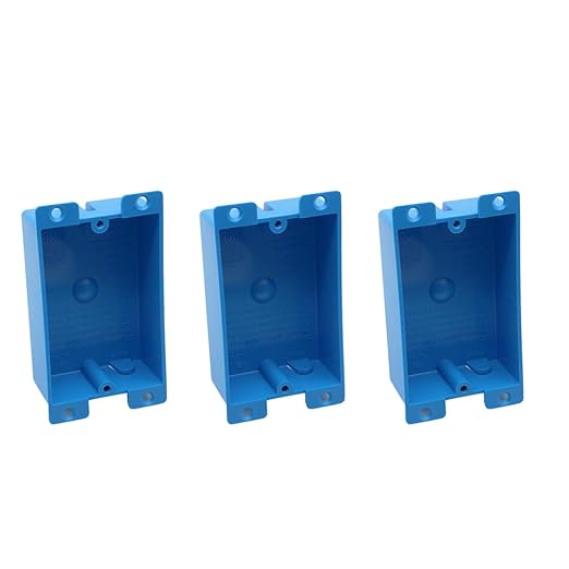 Blue Old Work Shallow Outlet Box,Non-Metallic,8 Cubic Inch Shallow Electrical Box,ETL Listed for Home Improvement,AWG Standard,Fire Rated for Two Hours(3 Pack)