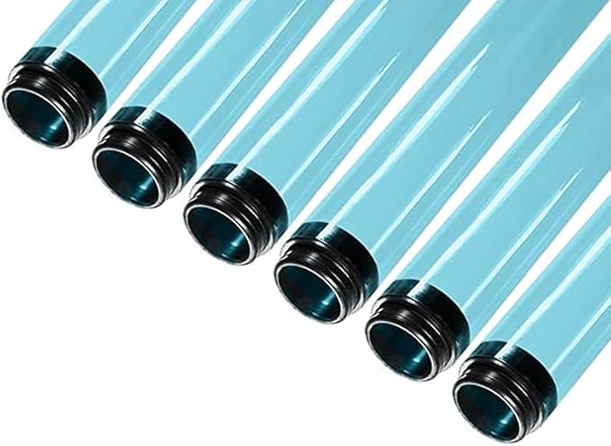 T5 F28 4' | T-5 Tube Lamps Sleeves | 48" Fluorescent Tube Guard with End Caps | 3/4" Wide | Fluorolite Plastics | Color: LIGHT BLUE | 6 Pack