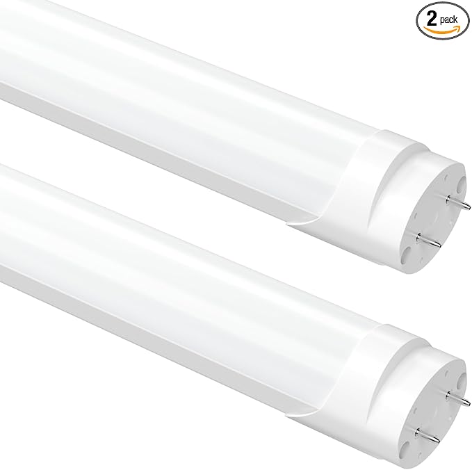 Fluorescent Light Bulbs 48 Inch, T8 LED Bulbs 4 Foot Type A+B, 24W 3200LM 3000K Warm White, F32T8 or F40T12 LED 4FT Replacement, Plug and Play or Ballast Bypass, Double or Single End Powered, 2-Pack