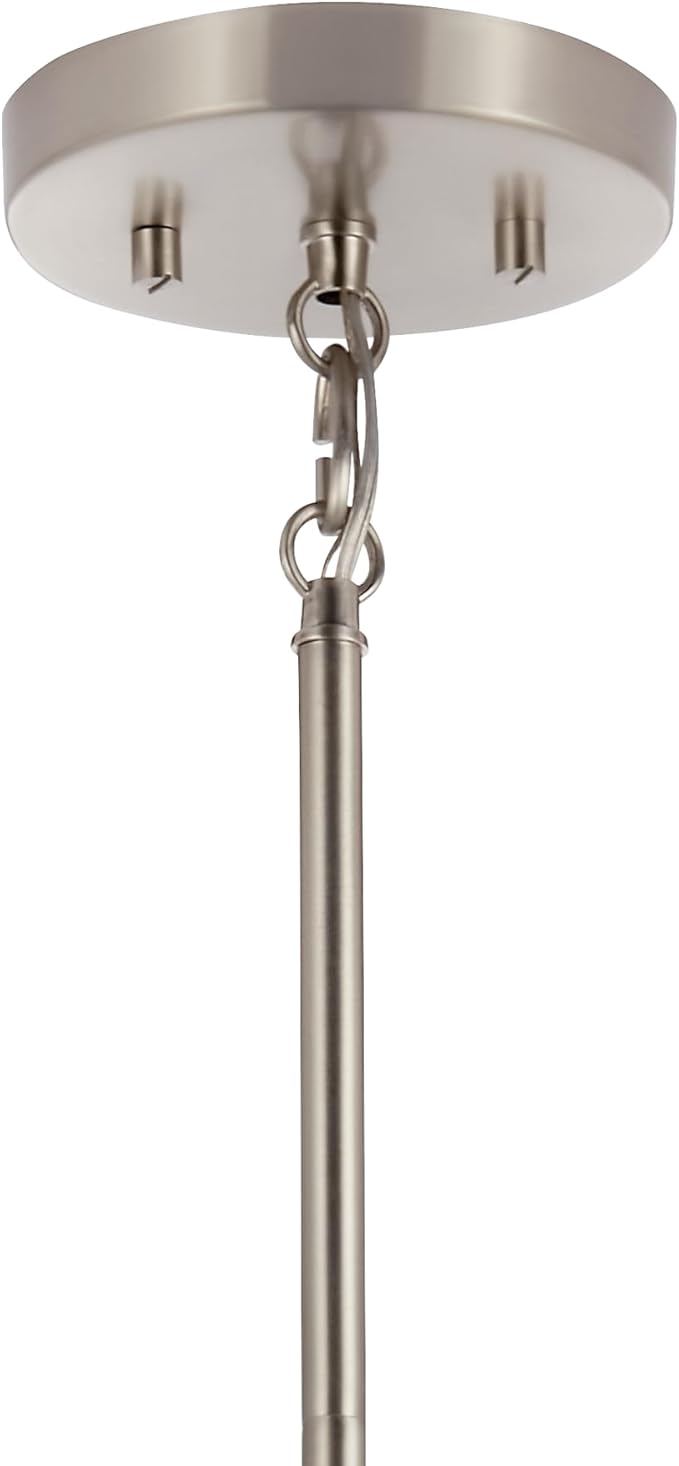 Kichler Madden 1-Light Mini Pendant Light Fixture with Clear Glass in Brushed Nickel, Sloped Ceiling Compatible for Kitchen Island or Bathroom (15" x 7"), 52725NI