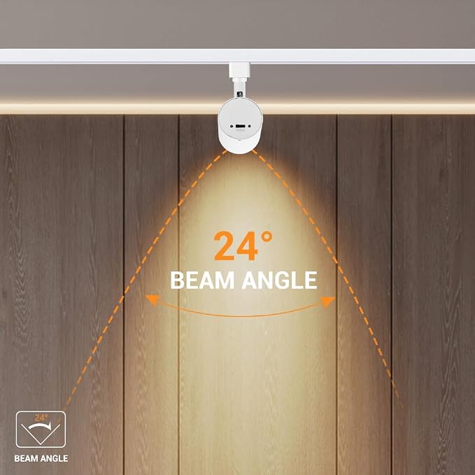 VANoopee 5-Color LED Track Lighting Heads H Type Track Light Heads Dimmable, 2000K 3000K 4000K 5000K 6000K Adjustable, Flicker Free CRI90+ 24° 10W 800lm, White (4 Pack)