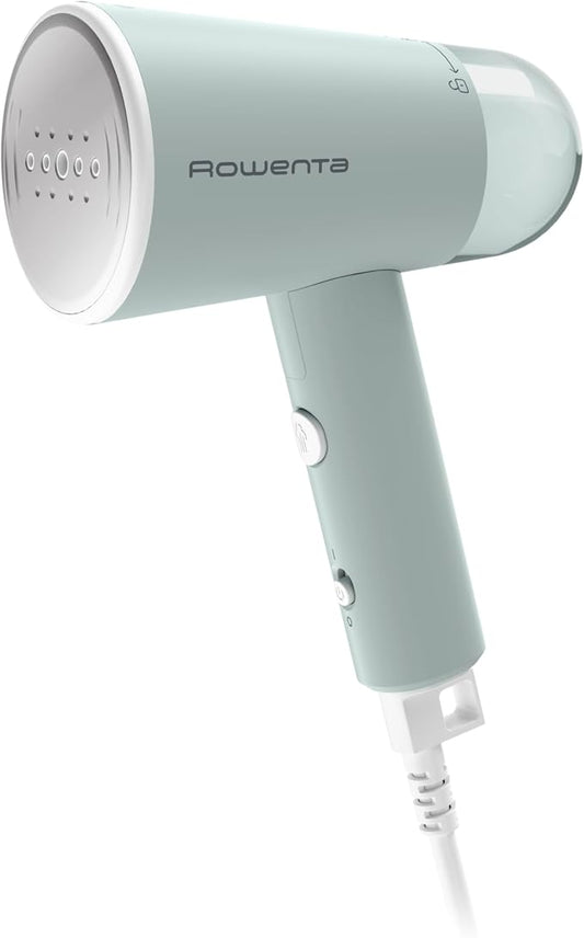 Rowenta Mini Travel Steamer for Clothes, Portable Handheld Steamer with 2.3 Oz Tank, Foldable, 1100 Watts, Ironing, Travel Essentials, Green, DR1014
