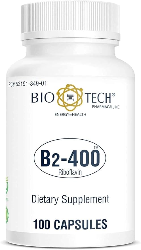 Bio-Tech Pharmacal B2-400, 100 gélules – Supplément entièrement naturel – Favorise la clarté et la productivité – Sans produits laitiers, poisson, gluten, arachides, crustacés, OGM et soja – Sans colorants artificiels