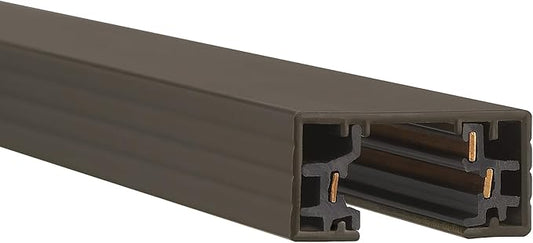 WAC Lighting H Track 2FT Single Circuit Field Cuttable 120V Track for H Style 3-Wire Track Fixtures with 2 Endcaps in Dark Bronze