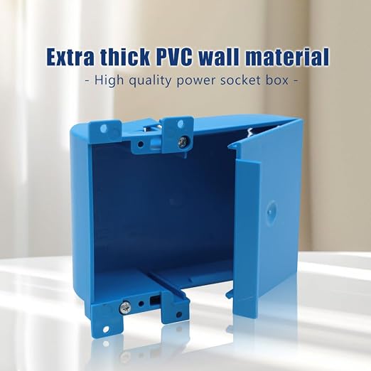Blue Single Gang Shallow Old Work Box with Flanges and Adjustable Mounting Tabs,Non-Metallic,18 Cubic Inch,Shallow Switch & Outlet Box(1 Pack)