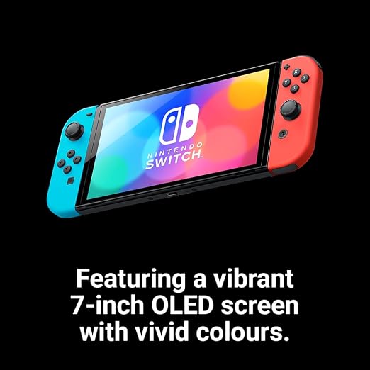 Nintendo Switch (OLED Model) - Neon Blue/Neon Red (Renewed)