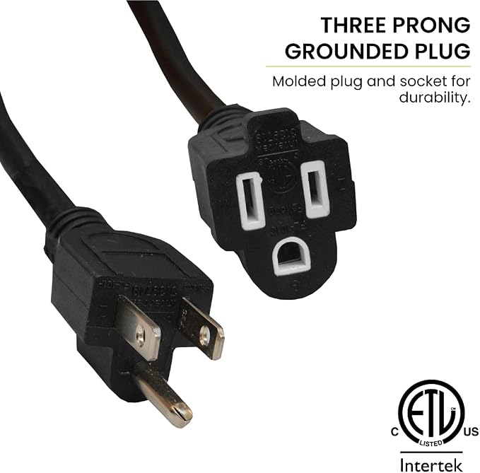 Go Green Power Inc. (GG-14000BK) 12/3 SJTW Outdoor Extension Cord, Black, 100 ft