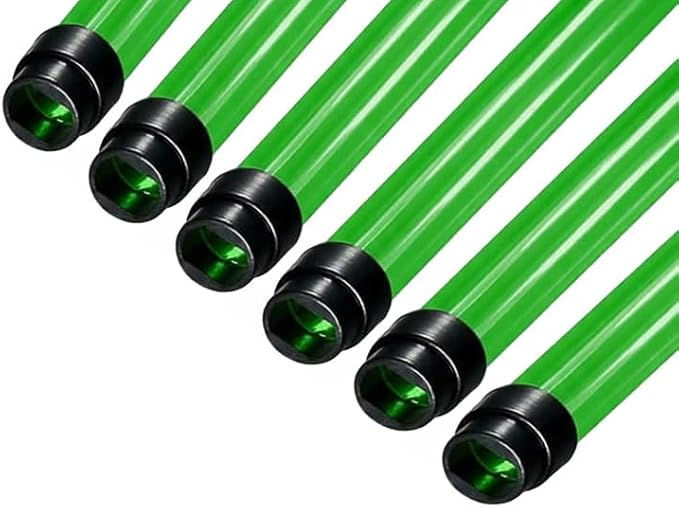 T5 F28 4' | T-5 Tube Lamps Sleeves | 48" Fluorescent Tube Guard with End Caps | 3/4" Wide | Fluorolite Plastics | Color: GREEN | 6 Pack