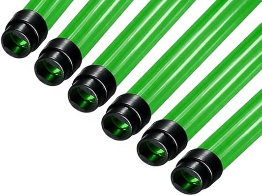 T5 F28 4' | T-5 Tube Lamps Sleeves | 48" Fluorescent Tube Guard with End Caps | 3/4" Wide | Fluorolite Plastics | Color: GREEN | 6 Pack