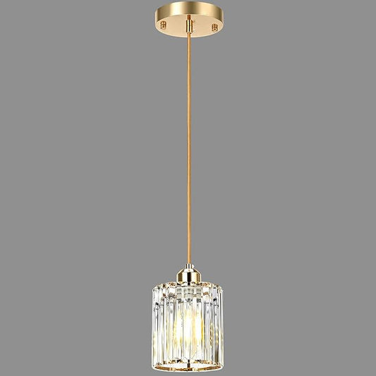 1 Pack Pendant Lights Kitchen Island, Elegant Modern Island Lights for Kitchen with Crystal Glass – Luxury Kitchen Hanging Light for Kitchen Island, Dining Table, Entryway, Restaurant