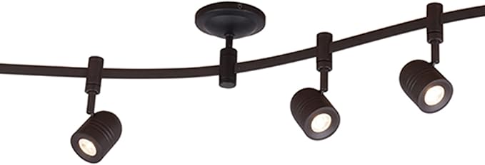 Catalina Lighting 96" 6-Light Integrated LED Flex Track Spotlight Ceiling Light, Oil Rubbed Bronze, for Kitchen, Living Room, Home Lighting