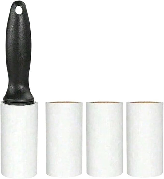 80/160 Sheets Sticky Lint Roller - Pet Hair Remover Set Includes 1 Handle and 2/4 Refills(1 Handle 4 Rollers)