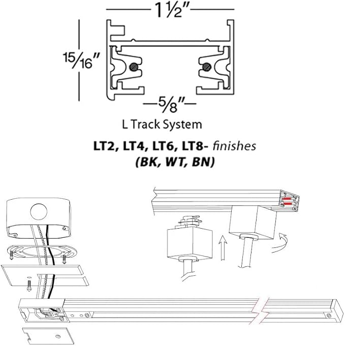 WAC Lighting LT6-BN 120VL Track Single Circuit, Brushed Nickel