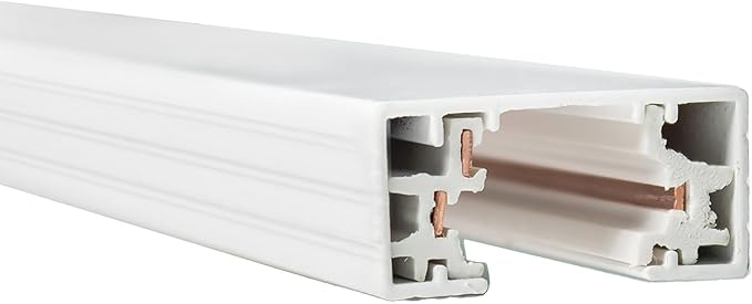 WAC Lighting, H Track 4FT Single Circuit 120V with 2 Endcaps in White