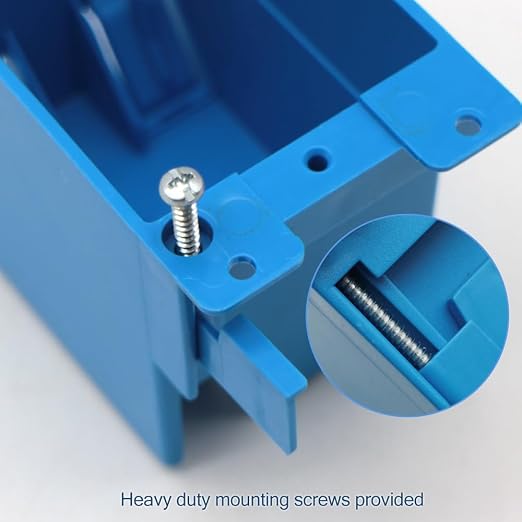 1-Gang 14cu.in.Blue Old Work Electrical Box,ETL,4-1/3-Inch Length by 2-1/4-Inch Width by 2-5/6-Inch Depth,PVC Outlet Box Single Gang,Wall Box for Switches Deep,for Home Renovation(12 Pack)