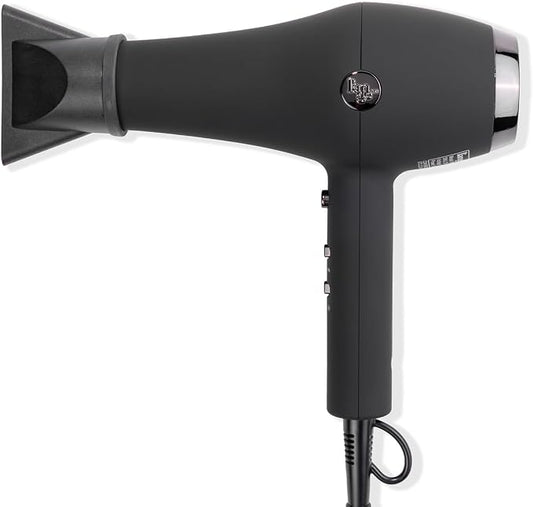 L’Ange Hair Soleil Professional Hair Dryer | Fast Drying Ionic Blow Dryer for Frizz-Free Results | 3 Heat Settings with Cool Shot Feature | Lightweight Hairdryer with Concentrator 1875W | Black