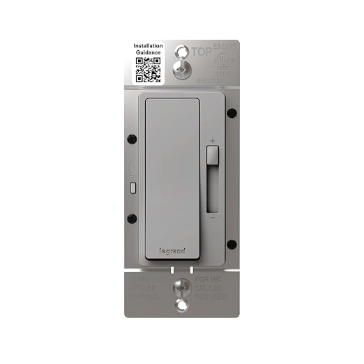 Legrand Radiant 150-Watt Dimmer Light Switch, Single-Pole/3-Way LED Dimmer for Dimmable Lights, RHL153PGRY, Gray