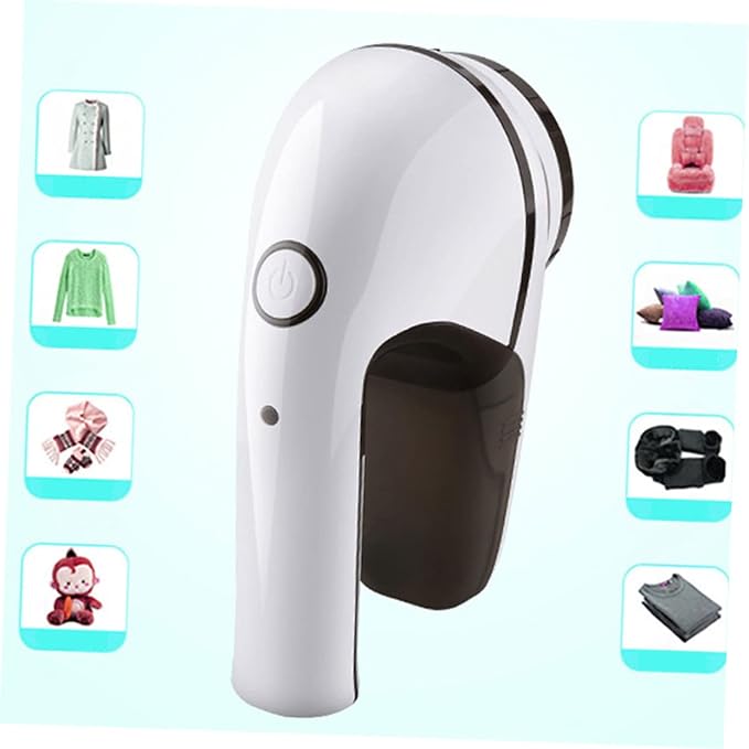 Rechargeable Fabric Shaver for Clothes High Capacity Electric Lint Remover Fuzz Remover for Sweaters Blankets and Upholstery USB Style White