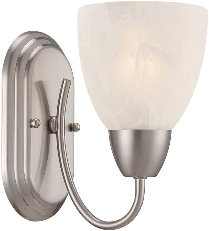 Designers Fountain 15005-1B-35 Torino Wall Sconce, Brushed Nickel,Silver, 8 in.