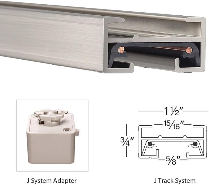 WAC Lighting JT4-BN 120VJ Track Single Circuit, Brushed Nickel