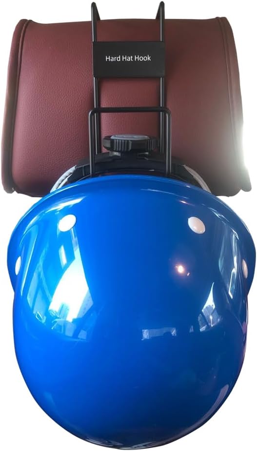 Lionshop Sturdy Steel Hard Hat Rack,Heavy Duty Hard Hat Holder for Truck Seat with Back Mount, Black Coated