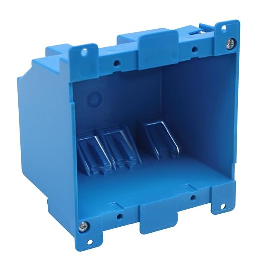 2 Gang Old Work Electrical Box,Blue,25 Cu.in.Switch/Outlet Box,4-1/5-Inch Length By 4-Inch Width By 2-3/4-Inch Depth,PVC Old Work Outlet Box for Constructions, ETL Certified(1 Pack)