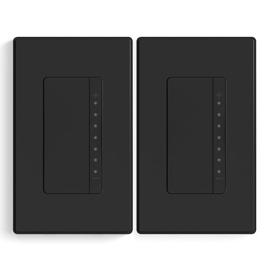 ELEGRP Dimmer Switch, Digital Dimmer Light Switch for LED Lights 150W, INC/HAL 450W, 3 Way LED Dimmer Switch, Needs Neutral Wire, Wall Plate Included, UL Listed, 2 Pack, Matte Black
