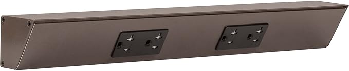 Task Lighting TR Series Angle Power Strip, 18 inch, 2 Dual Receptacles, Bronze