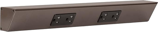 Task Lighting TR Series Angle Power Strip, 18 inch, 2 Dual Receptacles, Bronze