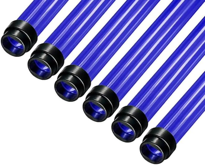 T5 F28 4' | T-5 Tube Lamps Sleeves | 48" Fluorescent Tube Guard with End Caps | 3/4" Wide | Fluorolite Plastics | Color: ROYAL BLUE | 6 Pack
