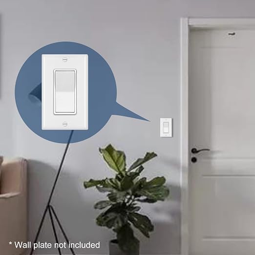 (50 Pack) CML Decorator Wall Light Switch, Single Pole Switch, 15A 120/277V, 3-Year Warranty, White