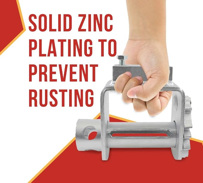 Mytee Products Standard Sliding Bolt on Winch - 5,500 lbs WLL Durable Zinc Coated Steel Bolt-On Winch Application Upto 4 Inch Wide