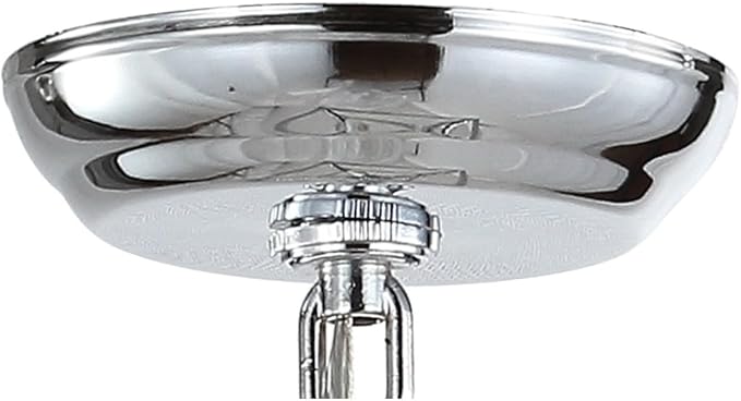 JONATHAN Y 12" Chrome Lantern Pendant Light, 1-Light Pagoda Style Metal Cage Farmhouse Hanging Ceiling Fixture for Kitchen Island, LED Bulb Included (JYL7436C)