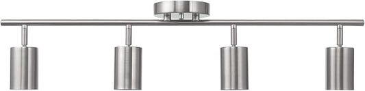 Globe Electric Pratt 4-Light Track Lighting, Brushed Nickel Finish, Bulb Not Included
