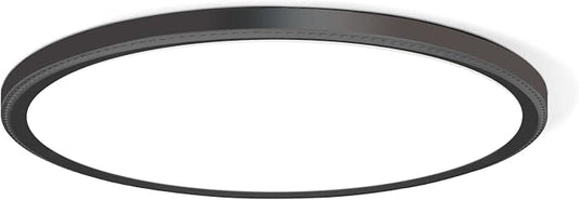 WKONCLDY 3200lm LED Flush Mount Ceiling Light, Super Slim 12 inch LED Ceiling Light, 5000K LED Ceiling Light for Bedroom, Living Room, Dining Room (Black, One Pack)