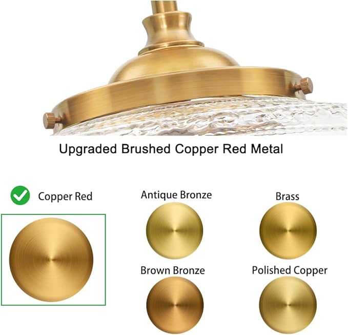 3-Light Adjustable Pendant Lights Kitchen Island, Gold Brushed Metal & Clear Glass Ceiling Pendant Light, Vintage Brass Drop Lights for Bathroom, Hallway, Convertible Ceiling Mount Or Hanging Fixture