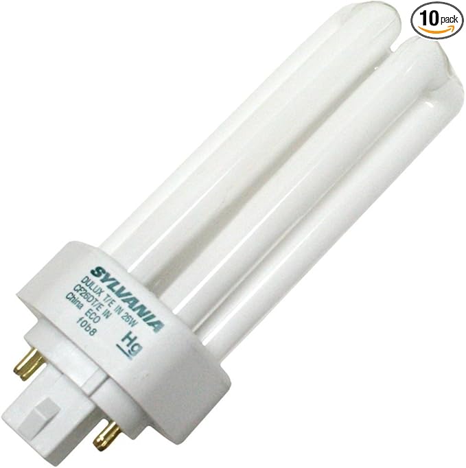 (10 Pack) Sylvania 20882 CF26DT/E/IN/841/ECO 26-Watt 4100K 4-Pin Triple Tube Compact Fluorescent Lamp