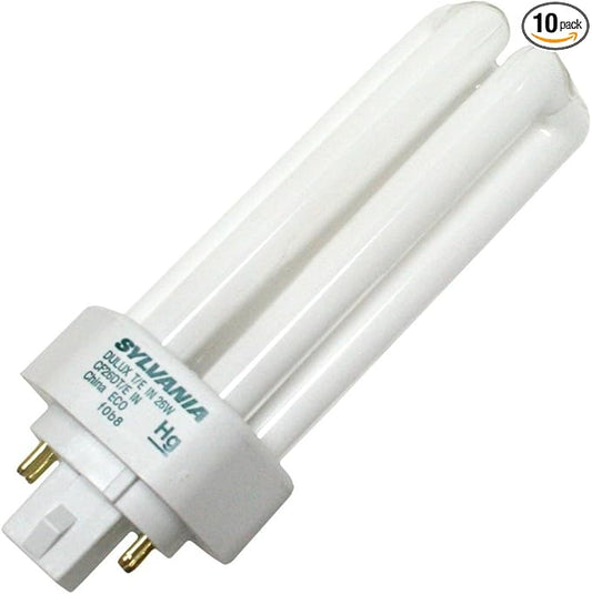 (10 Pack) Sylvania 20882 CF26DT/E/IN/841/ECO 26-Watt 4100K 4-Pin Triple Tube Compact Fluorescent Lamp