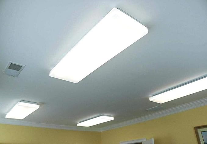 FAITHSAIL 60W LED Wraparound Light - 4FT Office Lights, 7200 Lumens 4000K, 4 Foot Flush Mount LED Wrap Shop Puff Ceiling Lighting Fixtures for Garage Workshop, Fluorescent Light Replacement, 2 Pack